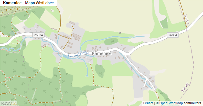 Kamenice - mapa části obce