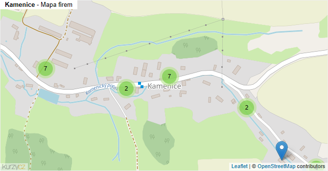 Kamenice - mapa firem