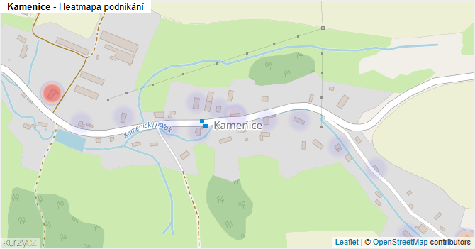 Kamenice - mapa podnikání