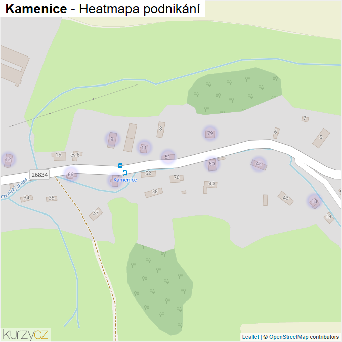 Mapa Kamenice - Firmy v části obce.