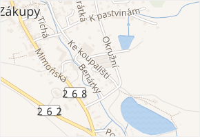 Ke koupališti v obci Zákupy - mapa ulice
