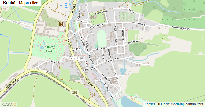 Krátká - mapa ulice