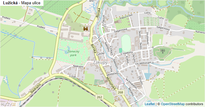 Lužická - mapa ulice