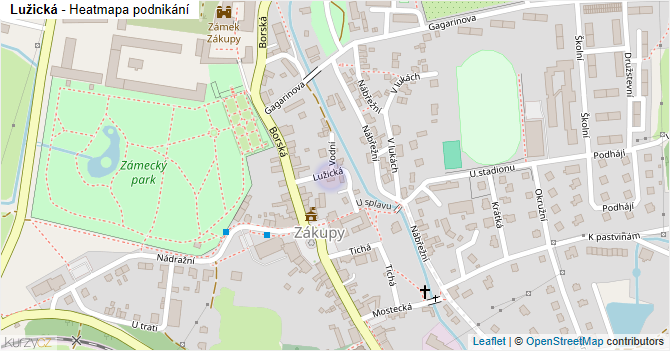 Lužická - mapa podnikání