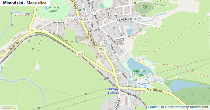 Mimoňská - mapa ulice