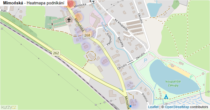 Mimoňská - mapa podnikání