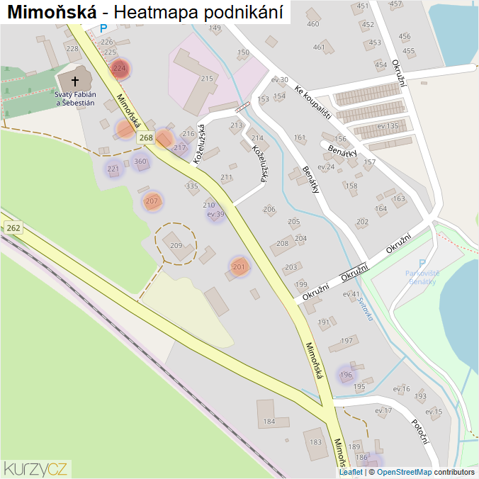 Mapa Mimoňská - Firmy v ulici.