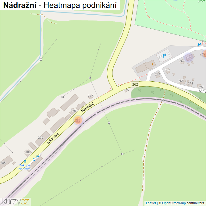 Mapa Nádražní - Firmy v ulici.