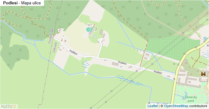Podlesí - mapa ulice
