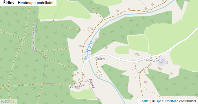 Šidlov - mapa podnikání