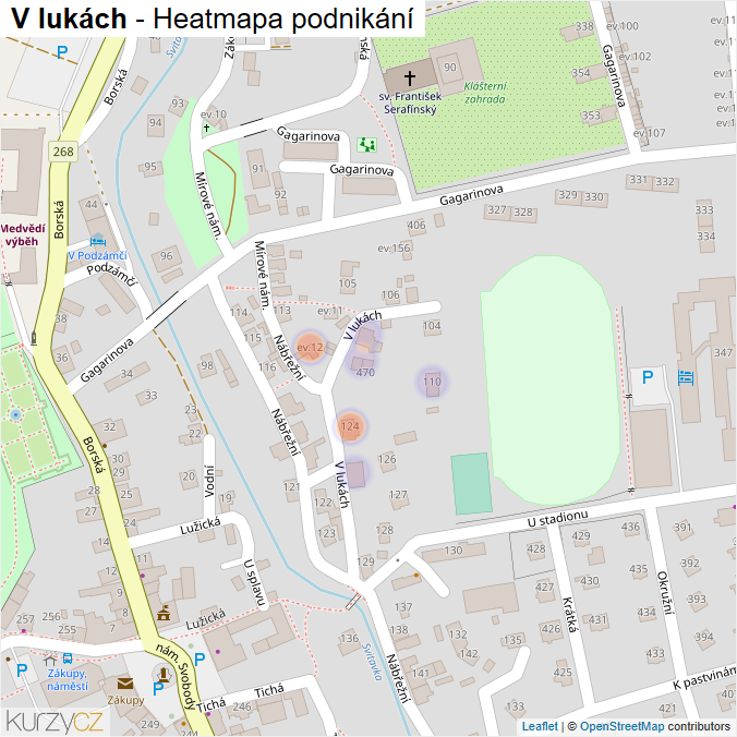 Mapa V lukách - Firmy v ulici.
