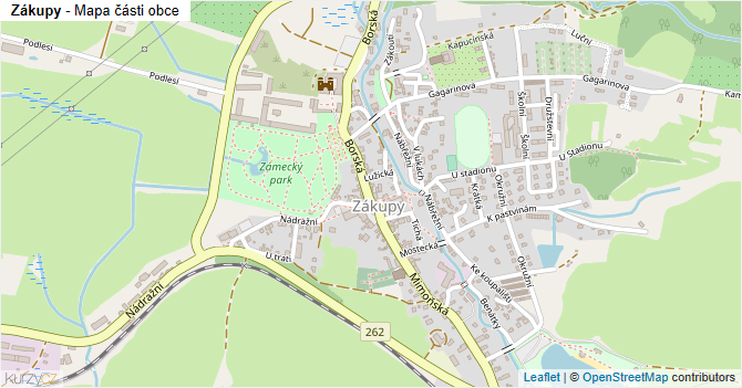 Zákupy - mapa části obce