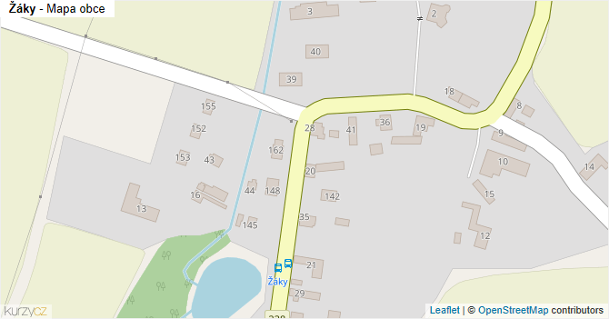 Žáky - mapa obce