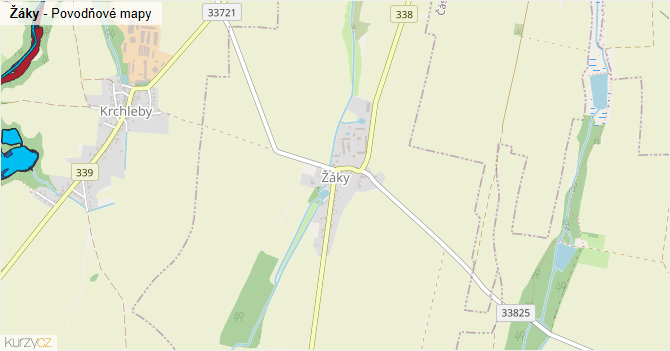Žáky - záplavové mapy stoleté vody