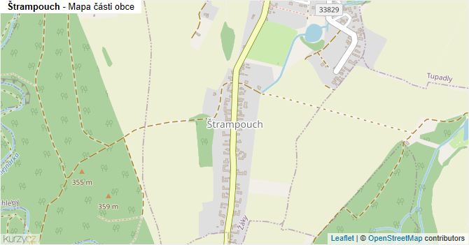 Štrampouch - mapa části obce