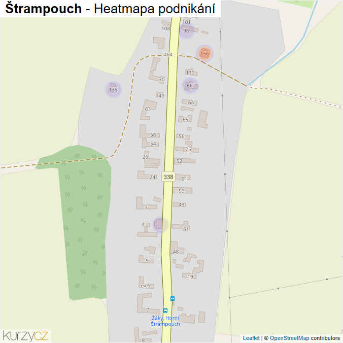 Mapa Štrampouch - Firmy v části obce.
