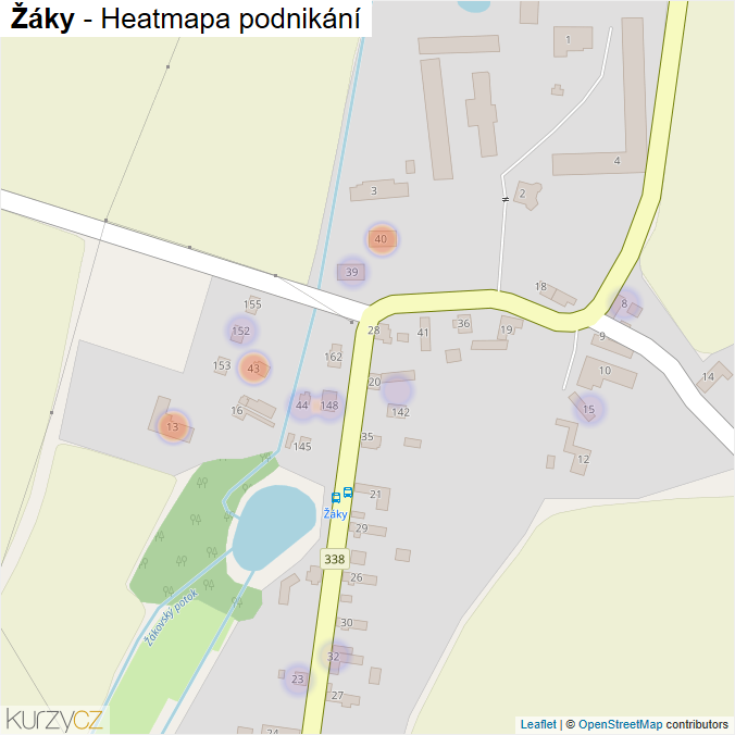 Mapa Žáky - Firmy v části obce.