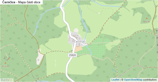 Černčice - mapa části obce