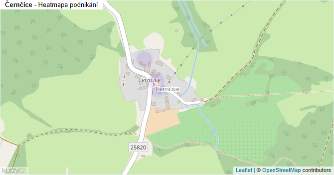 Černčice - mapa podnikání