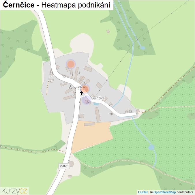 Mapa Černčice - Firmy v části obce.