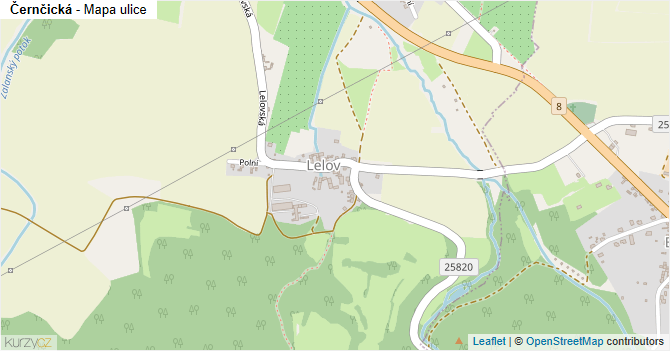 Černčická - mapa ulice
