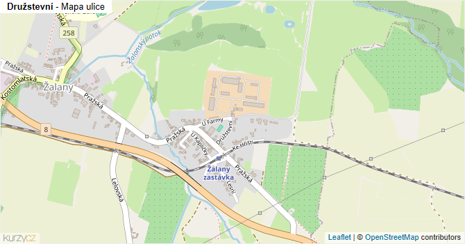Družstevní - mapa ulice
