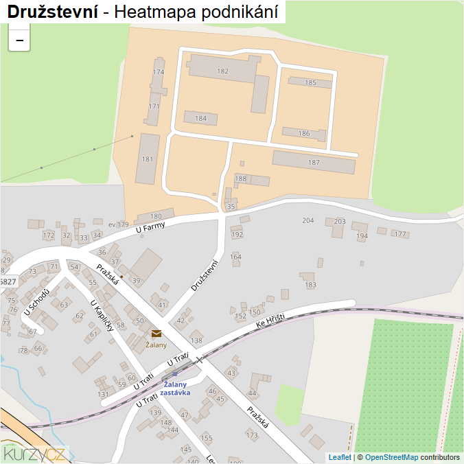 Mapa Družstevní - Firmy v ulici.