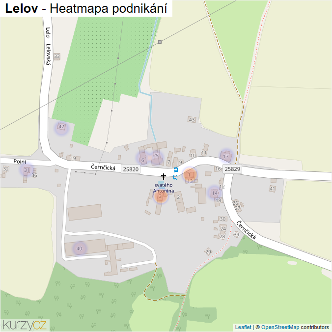 Mapa Lelov - Firmy v části obce.