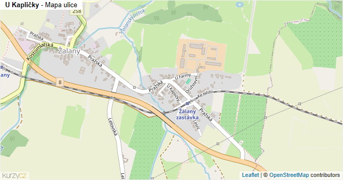U Kapličky - mapa ulice