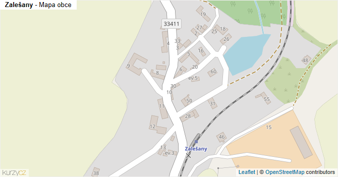 Zalešany - mapa obce