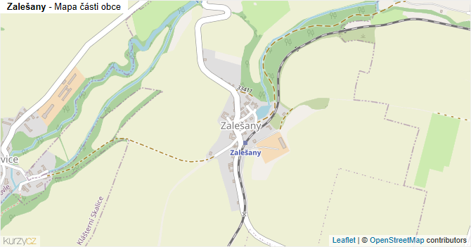 Zalešany - mapa části obce