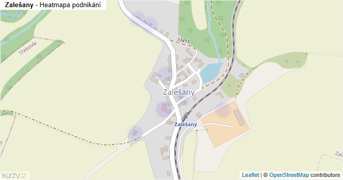 Zalešany - mapa podnikání