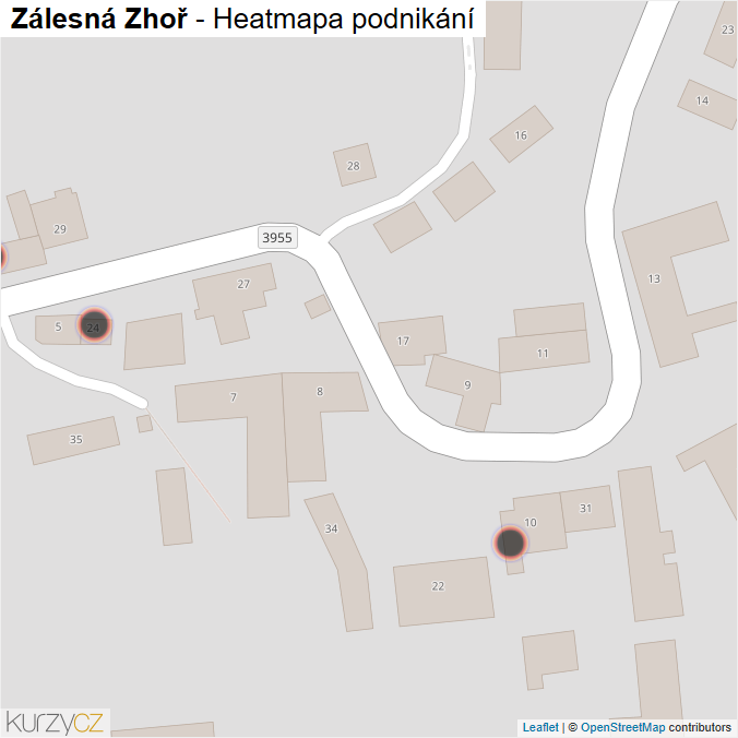 Mapa Zálesná Zhoř - Firmy v obci.