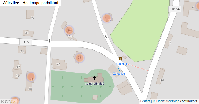 Zálezlice - mapa podnikání