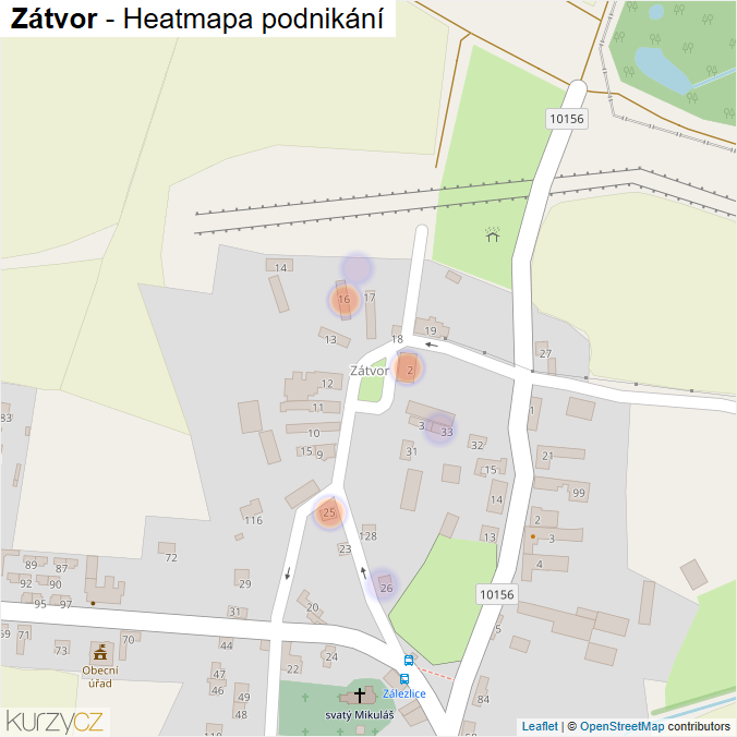 Mapa Zátvor - Firmy v části obce.