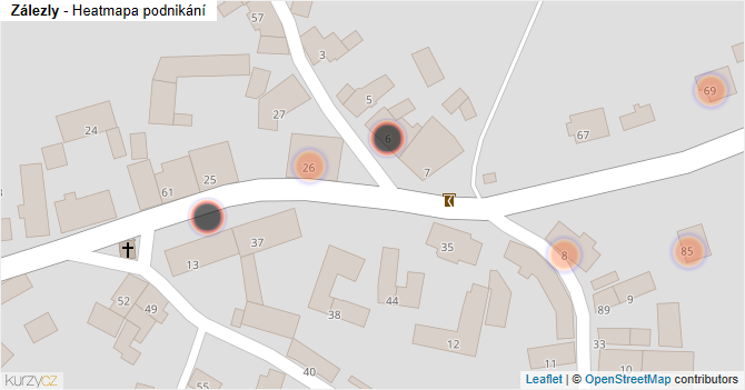 Zálezly - mapa podnikání