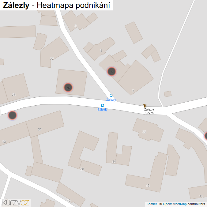 Mapa Zálezly - Firmy v obci.