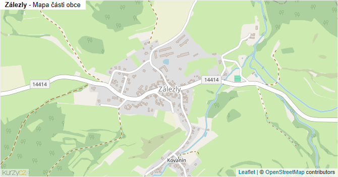Zálezly - mapa části obce