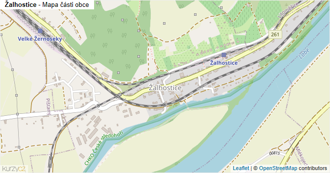 Žalhostice - mapa části obce