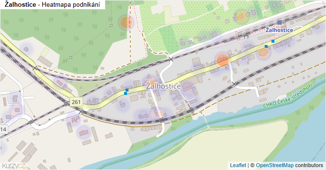 Žalhostice - mapa podnikání