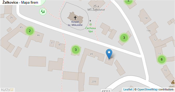 Žalkovice - mapa firem