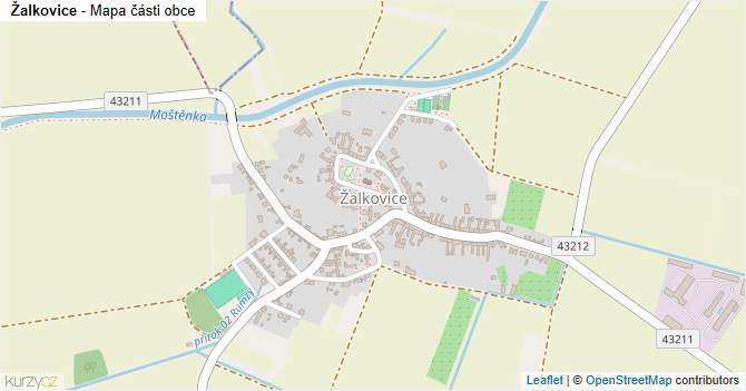 Žalkovice - mapa části obce