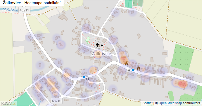 Žalkovice - mapa podnikání