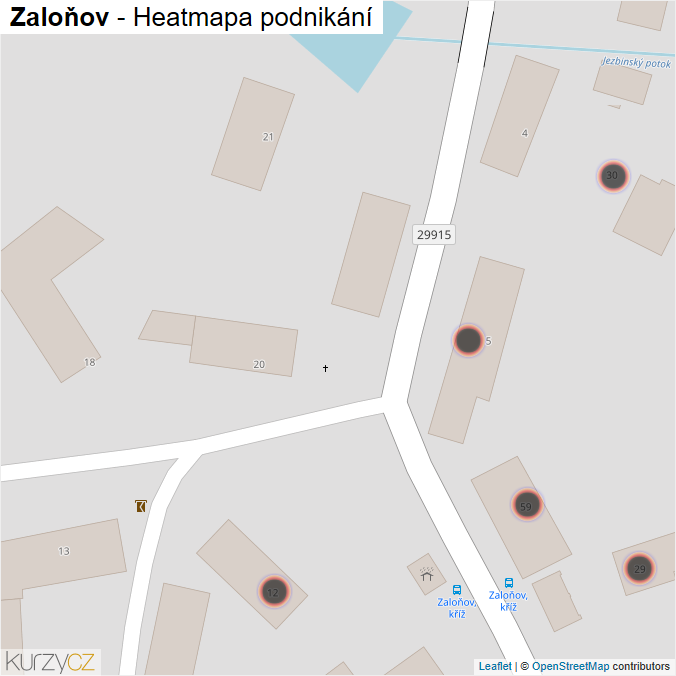 Mapa Zaloňov - Firmy v obci.