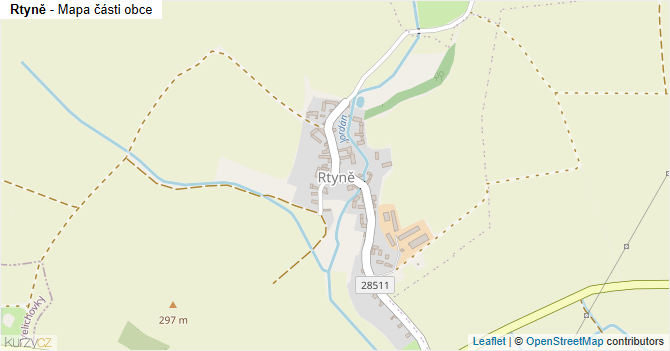 Rtyně - mapa části obce