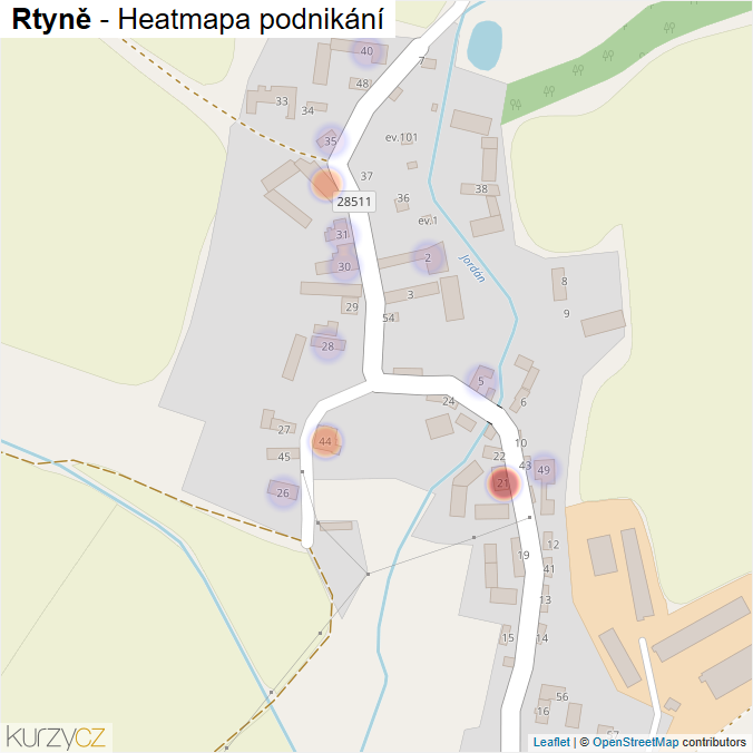 Mapa Rtyně - Firmy v části obce.