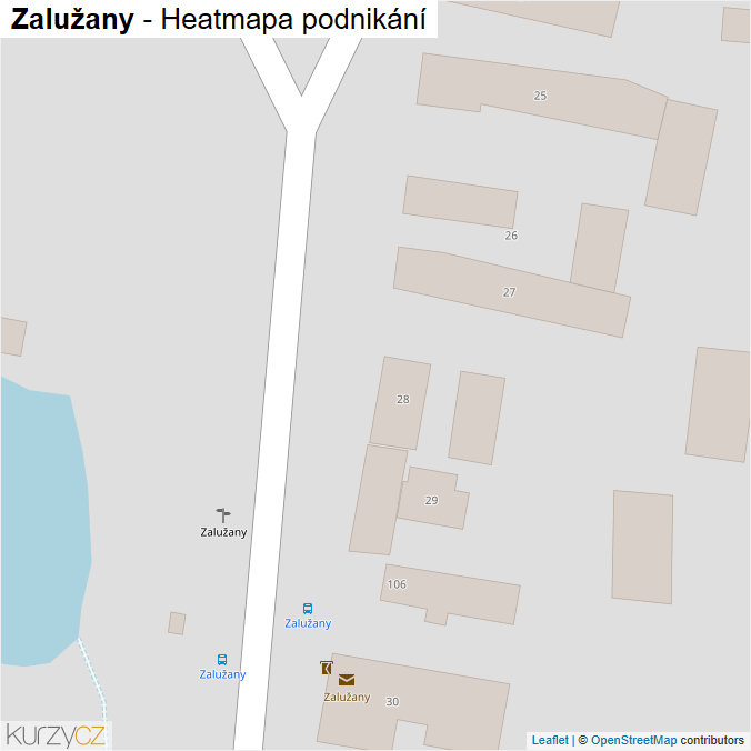 Mapa Zalužany - Firmy v obci.