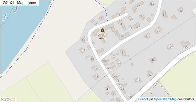 Záluží - mapa obce