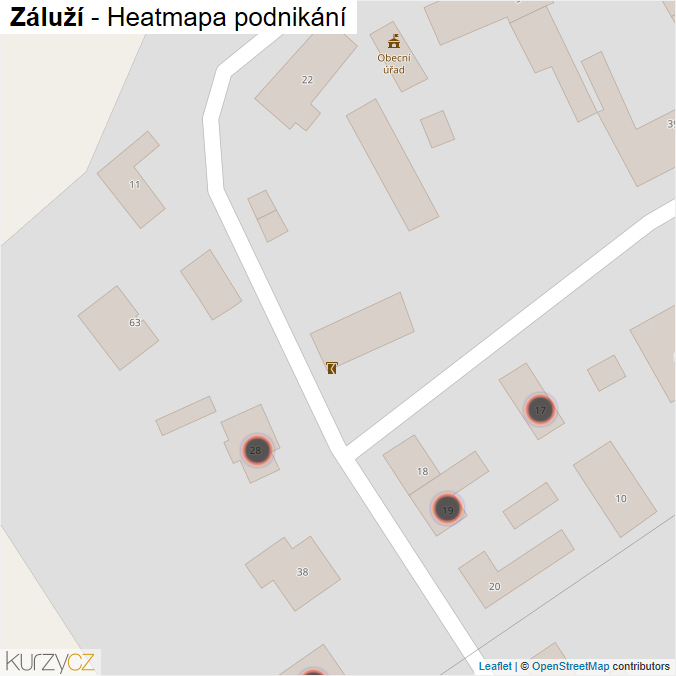 Mapa Záluží - Firmy v obci.