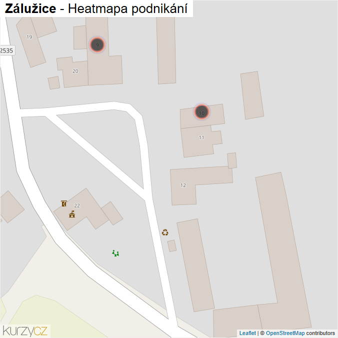 Mapa Zálužice - Firmy v obci.